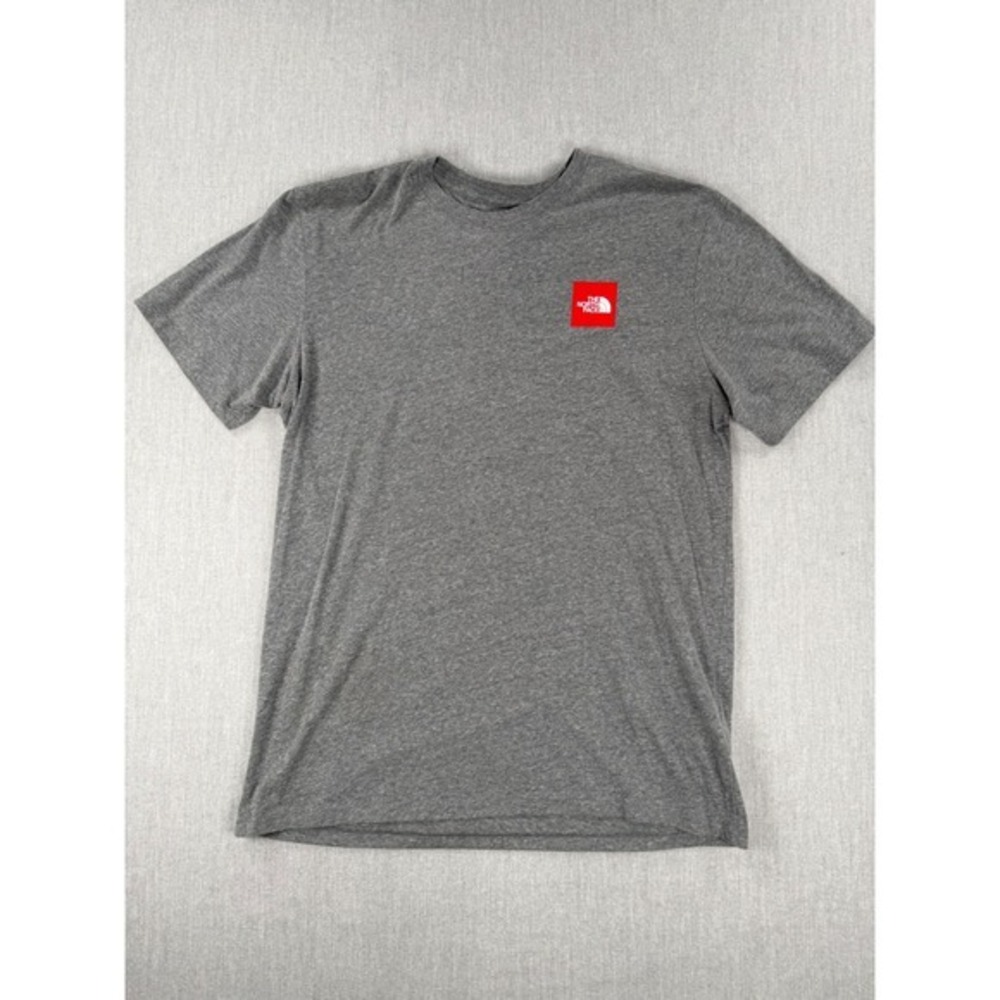 The North Face Mens Red Box Logo T-Shirt Grey Heather Short Sleeve Size M